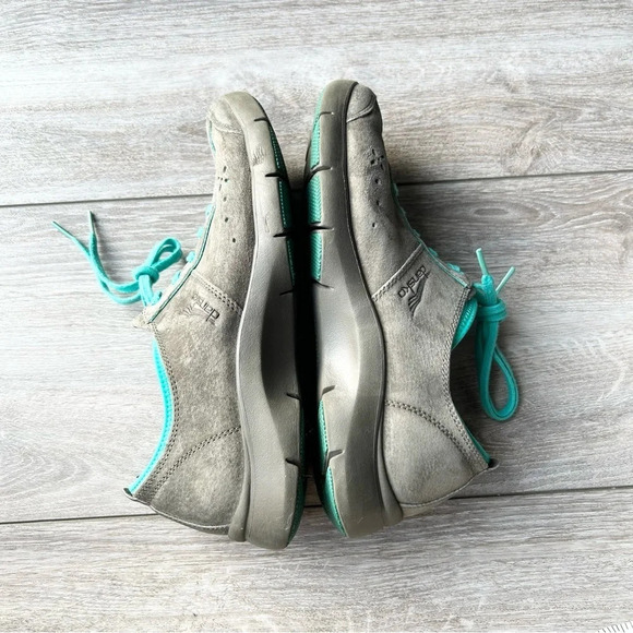 Dansko Grey Suede Leather Turquoise Trim Sneakers - Picture 10 of 15